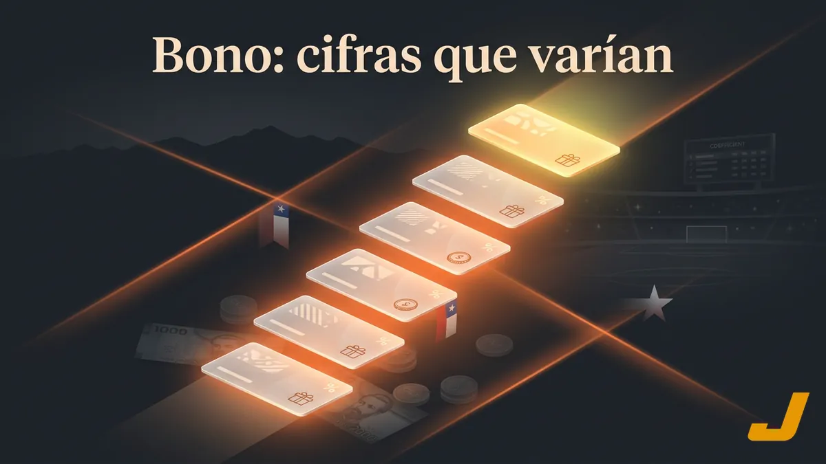 Ilustración de la escalera de bono de bienvenida y rollover en casas de apuestas chilenas