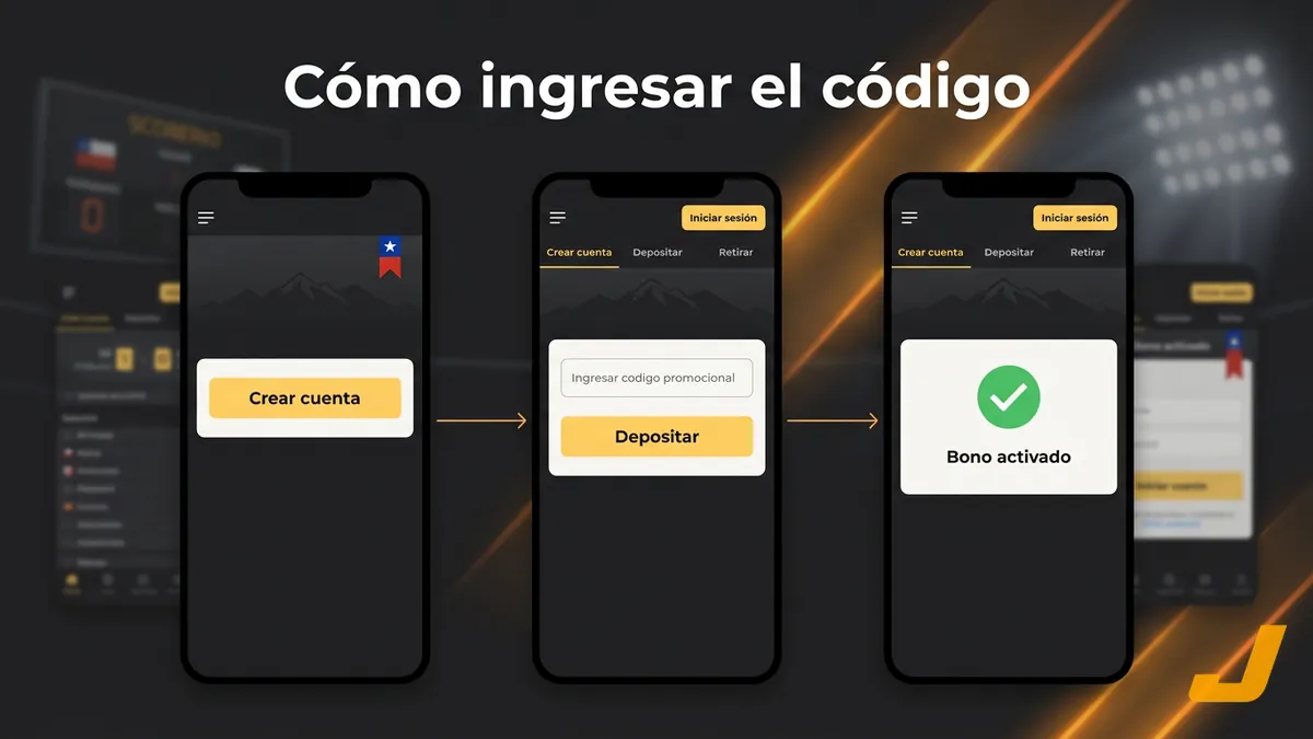 Pasos para ingresar el código promocional en la app de Juegalopro Chile
