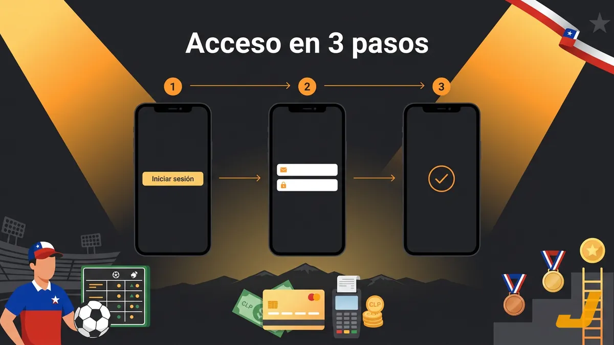 Tres pantallas de celular mostrando el proceso paso a paso para iniciar sesión en Juegalopro