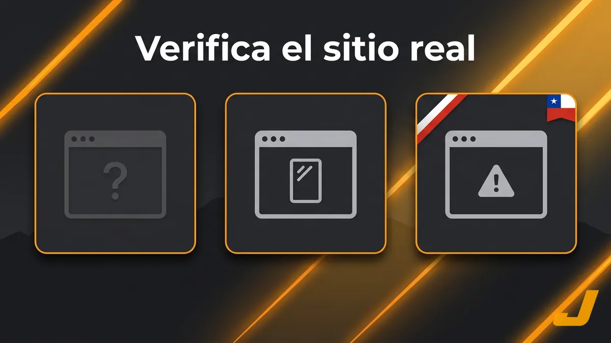 Comparación visual de tres tipos de sitios web relacionados con Juegalopro en Chile